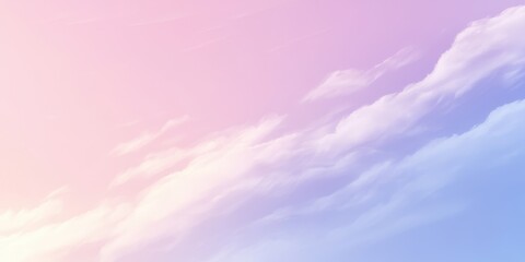 A soft gradient sky with pastel clouds, creating a serene and calming atmosphere.