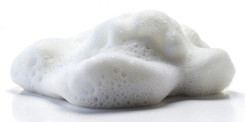Soap foam on the white background.