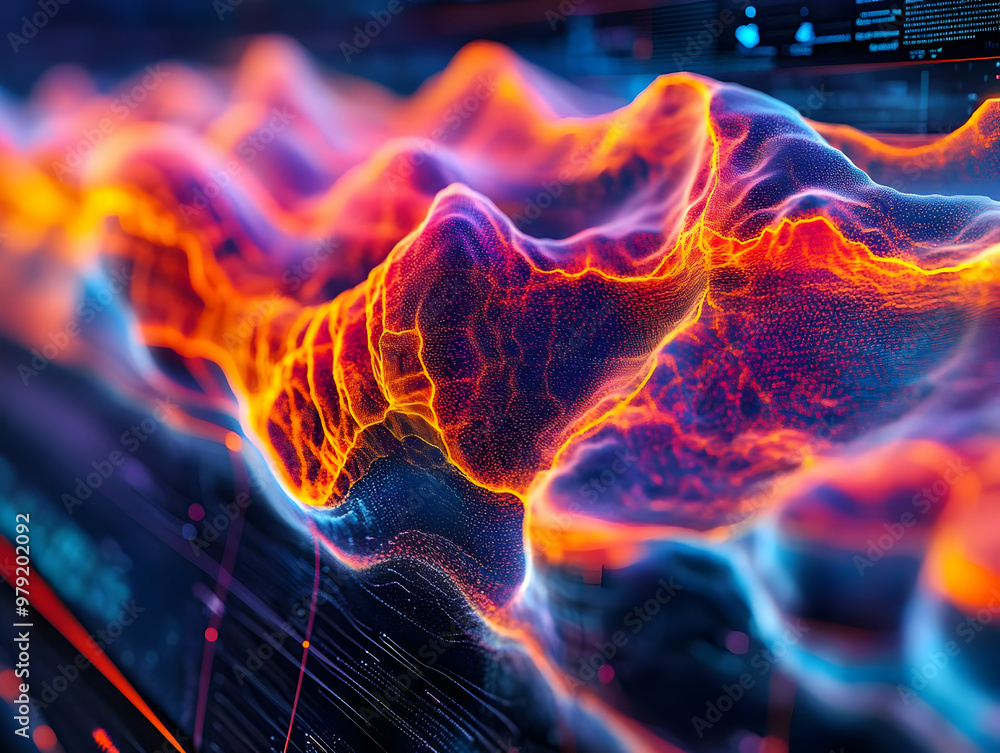Poster abstract background - digital wave pattern in vibrant colors