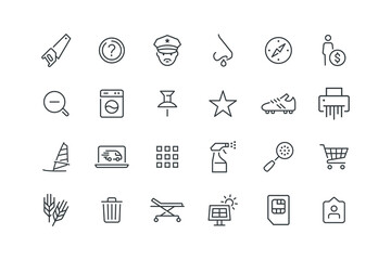 Businessman business dollar, Compass navigation direction, set of icons for web design, vector illustration