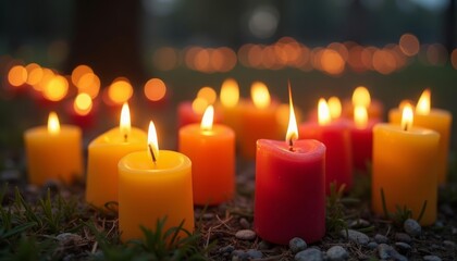  Glowing candles in the night a warm and serene sight