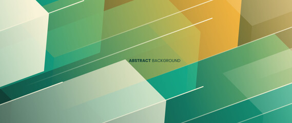 Modern abstract background with green gradation color. Geometric shapes triangular lines futuristic design.	
