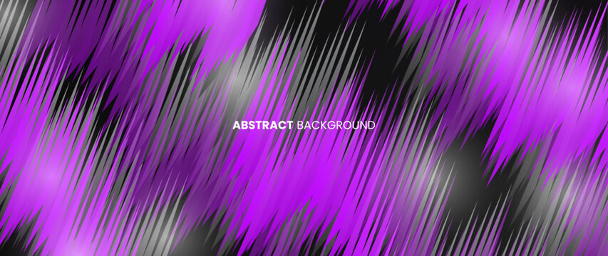 Abstract square shapes in purple and gray against a background of cammo concept lines. Regular sloping lines create a dynamic petern. Color gradient banner template, wallpaper, brochure, web banner.	