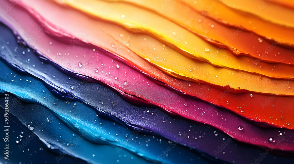 Poster abstract background colorful wavy brush strokes texture pattern