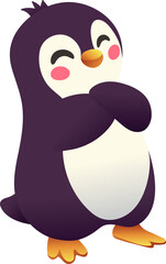 Happy Penguin with Arms Crossed (Gradient Color Style)