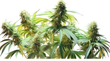 Fototapeta premium Close up of a fresh cannabis buds on neutral background