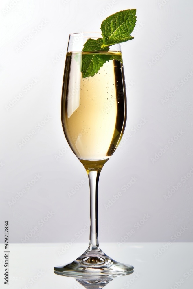 Sticker Prosecco mint wine beverage.