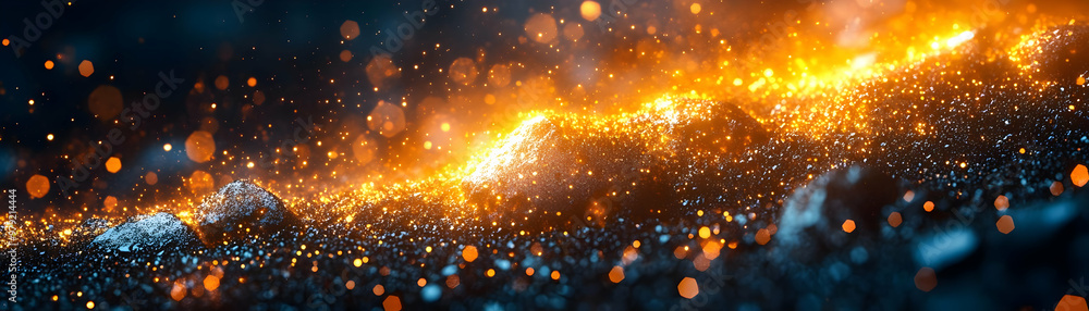 Poster abstract background of sparkles on a dark surface