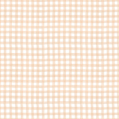 Brown stripes checkered background watercolor. Seamless hand drawn pattern for fabric texture, textile, bed linen, wallpaper, home decor prints