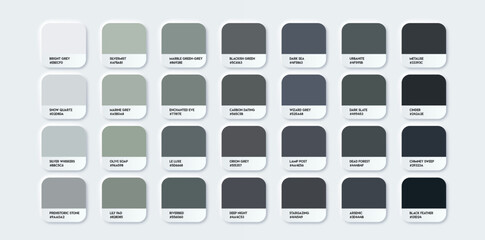 Monochrome color palette collection. Color gradation from white to black. Vector illustration