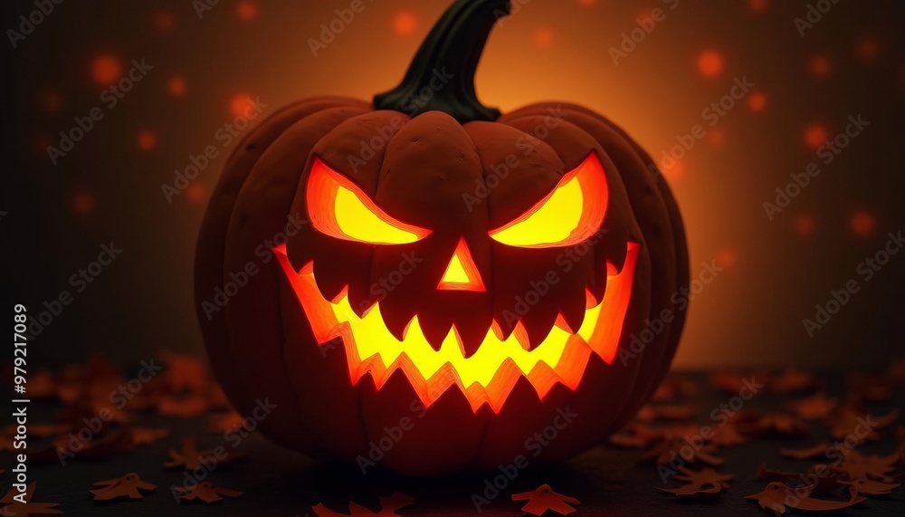 Poster  Ghoulish Glow  A JackoLanterns Halloween Smile