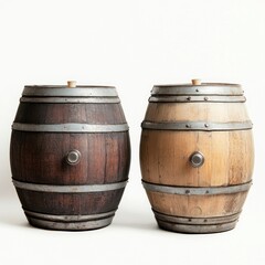 Obraz premium Two wine barrels ammunition weaponry grenade.