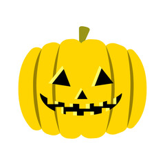 可愛いハロウィンのジャックオランタン(黄色)