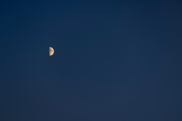 the last quarter of the waning moon at dusk
