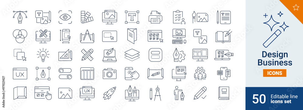 Fototapete design icons pixel perfect. graphic, design, webdesign, ...