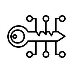 Key decoder line icon