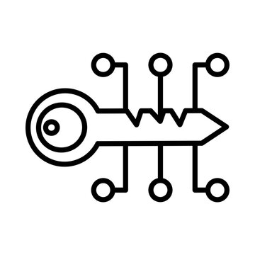 Key decoder line icon