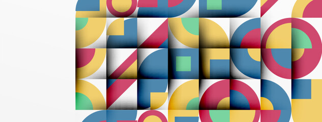 Geometric design abstract background - circles squares