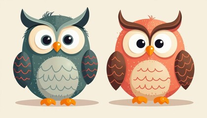Obraz premium Two wise owls one for each night
