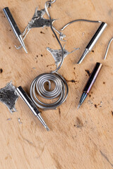 twisted as a spring solder for repair work with soldering