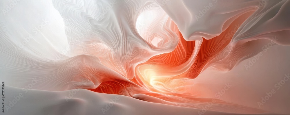 Poster abstract art featuring fluid shapes and vibrant colors, creating a soothing and dynamic visual effec