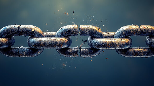 Breaking the chains concept.