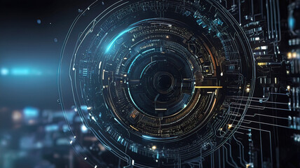 Obraz premium Abstract technology background. Cyber ​​technology AI technology wired network futuristic