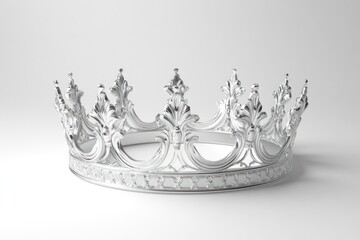 Elegant silver ornate crown royalty