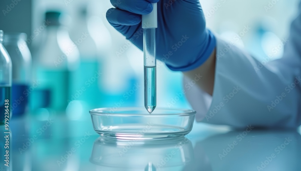 Poster precision in action a scientist carefully transferring a sample