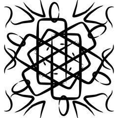 Monochrome ethnic mandala design. Coloring pages for people. Hand drawn black and white vector illustration