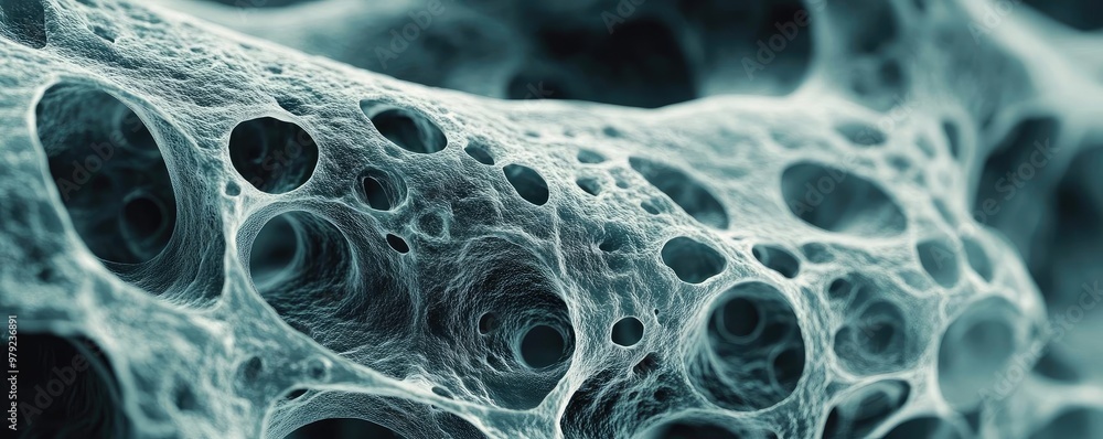 Poster close-up of abstract foam texture showcasing intricate patterns and bubbles, perfect for backgrounds