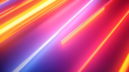 Fototapeta premium Abstract Neon Lights Background Pink Yellow and Blue Glow Bright Stripes Modern Minimalist Design