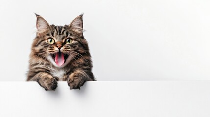 Playful Cat with Open Mouth