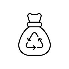 Waste bag outline icons, minimalist vector illustration ,simple transparent graphic element .Isolated on white background