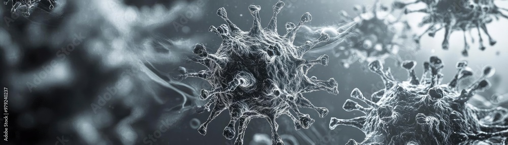 Poster close-up view of microscopic organisms highlighting their intricate structures, ideal for scientific