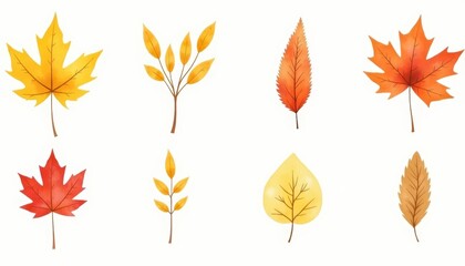 Obraz premium Autumn leaves in vibrant hues a symbol of change and beauty