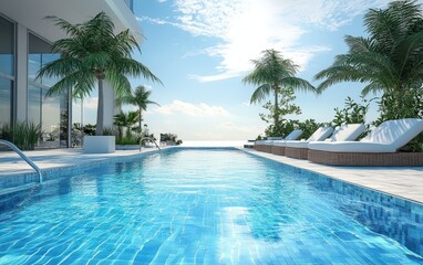 Obraz premium clean and beauty modern pool