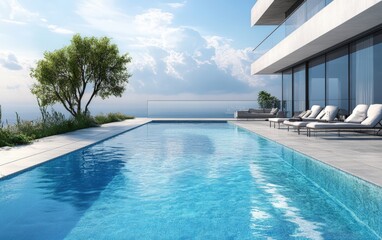 Fototapeta premium clean and beauty modern pool