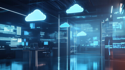 クラウド統合の未来的な職場