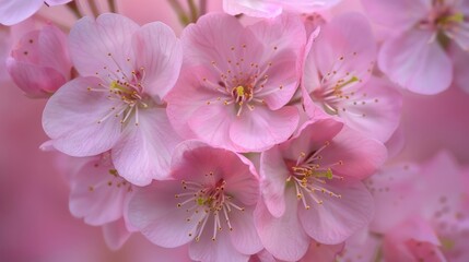 Fototapeta premium Close-up of delicate pink cherry blossoms