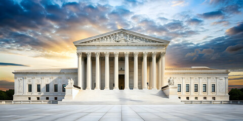 United States Supreme Court Building in Washington DC with cut out sky, United States, Supreme Court, Building
