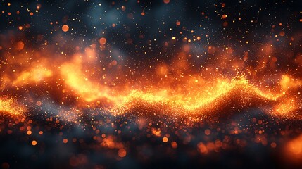 Fototapeta premium Vibrant abstract background ideal for Halloween and Thanksgiving designs, featuring fiery particles and ample copy space for festive messaging.