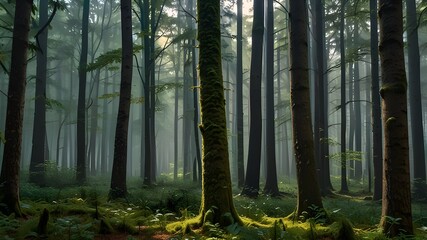 Obraz premium Excellent forest in Augsburg ( close to Botanical garden) , Bavaria land of Germany. Generative AI