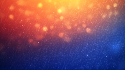 Fototapeta premium Abstract Blue and Orange Background with Falling Particles and Bokeh Lights