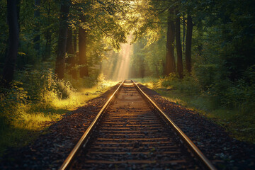 Fototapeta premium railway in the forest