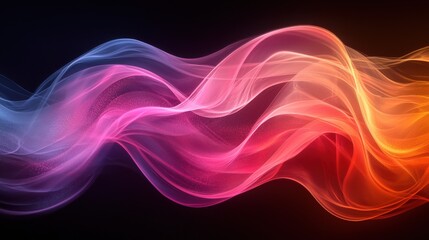 Naklejka premium Colorful abstract swirls of light and color blend beautifully in a soft gradient against a dark background