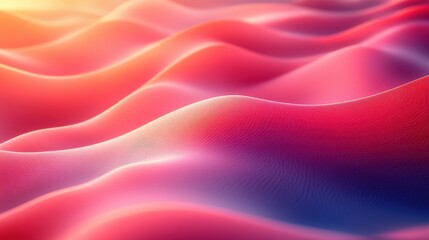 Obraz premium Soft flowing waves of vibrant pink and purple hues create a mesmerizing abstract landscape at sunset