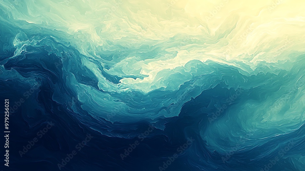 Aufkleber swirls of blue and green create an abstract background of mesmerizing movement.