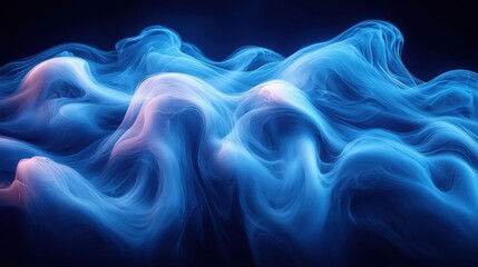 Fototapeta premium A swirling display of blue smoke creating an ethereal atmosphere in a darkened environment