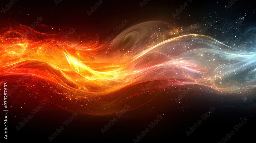 Aufkleber colorful swirling flames and smoke patterns create a mesmerizing abstract background design in dynam